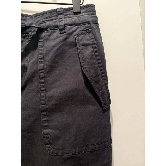 Vince Utility Pants Womens 8 Black Belted Stretch Chino Ankle Length Straight - Picture 3 of 8
